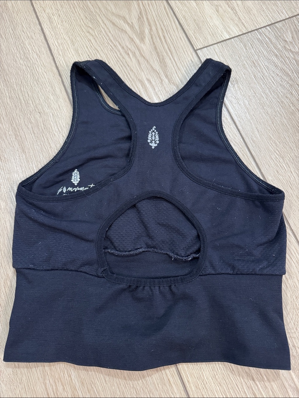 Free People FP Movement Black Sports Bra top XS Final Round Racerback Longline